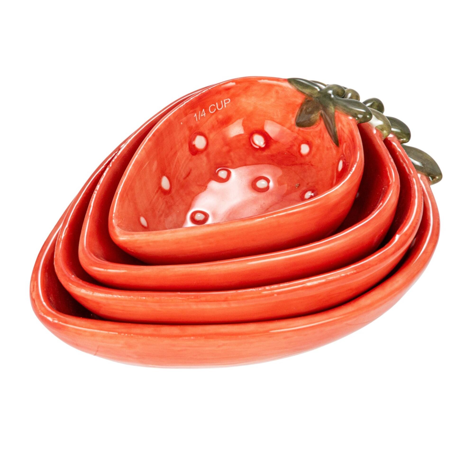 Hello Honey® Strawberry Stoneware Measuring Cups Set